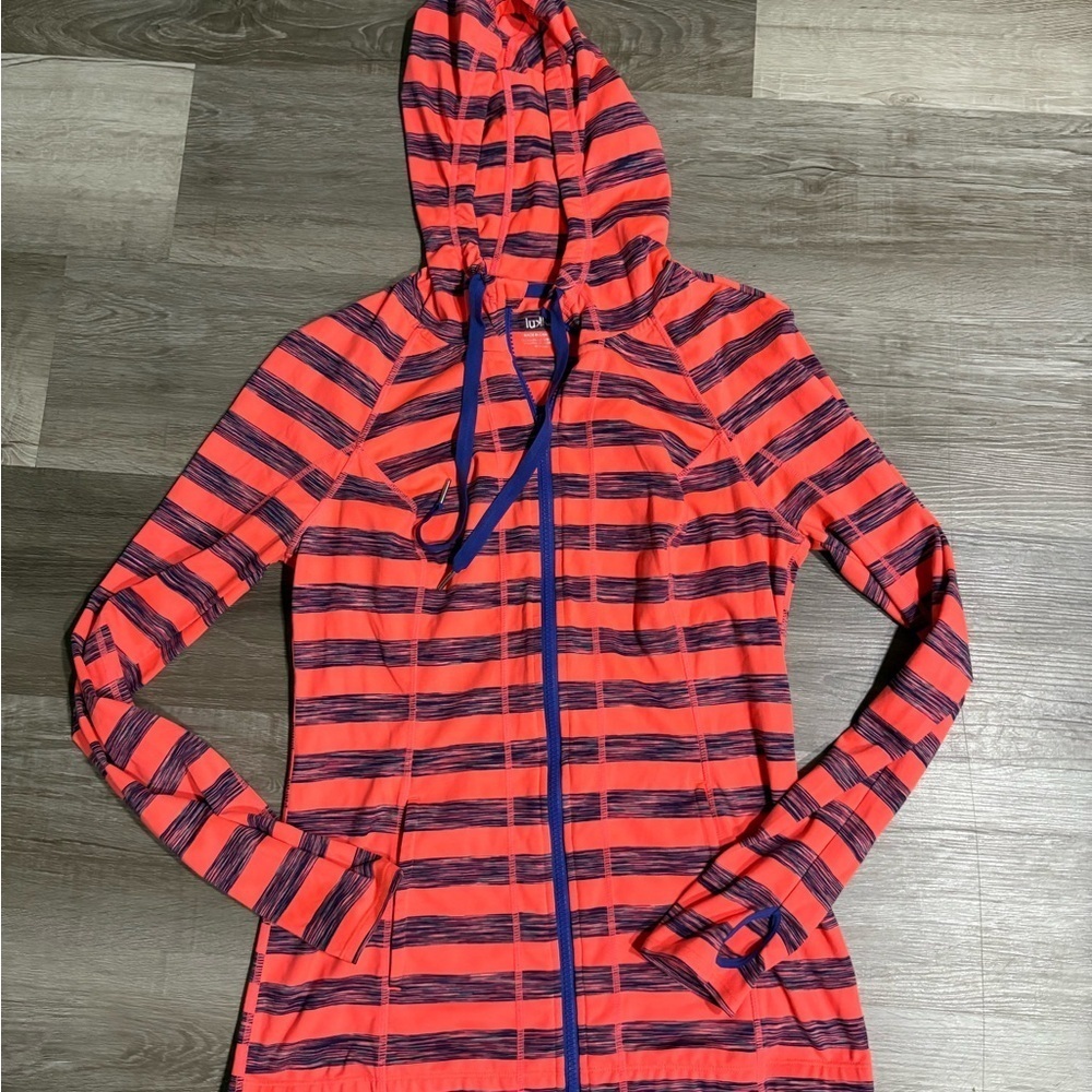 Lukka orange and Blue Striped Jacket. Size Medium.